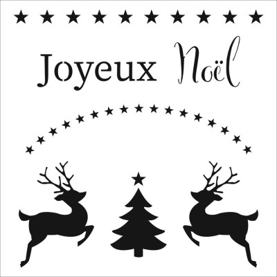 TCW - Stencil modèle «Joyeux Noël» 12" X 12"